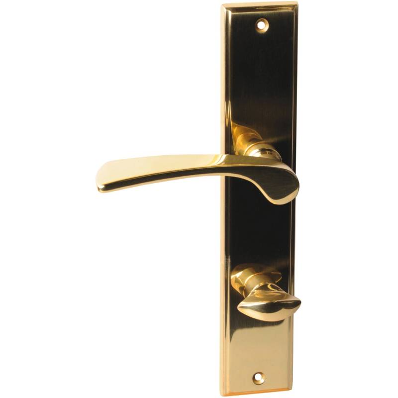 Alpertec Bad- und WC-Langschild-Garnitur Nelson Messing poliert von Alpertec