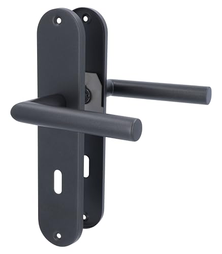 Alpertec Conte-LS Edelstahl Kaschmirgrau Renovierungsgarnitur für Zimmertüren Drückergarnitur Türdrücker Türbeschläge Neu von Alpertec