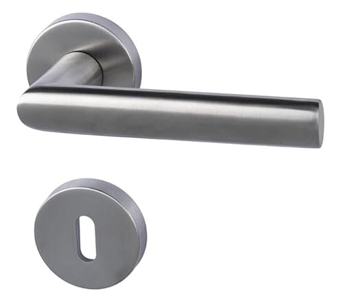 Alpertec Grafing - R Edelstahl-sat, mit HHF Rosette 52mm Türdrücker Garnitur von Alpertec