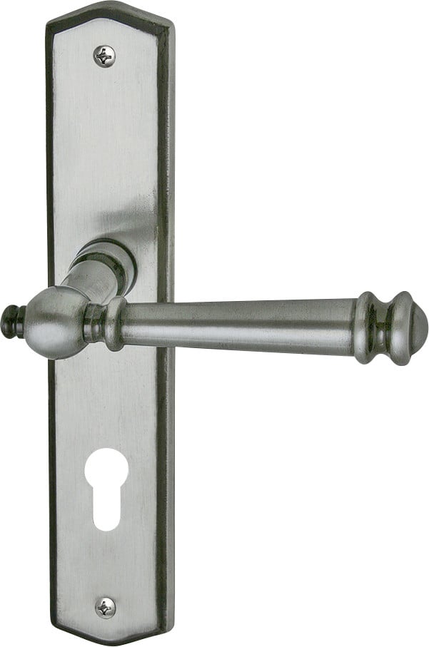 Alpertec PZ-Langschildgarnitur Mount Blanc Edelstahl silbergrau abgerundet von Alpertec