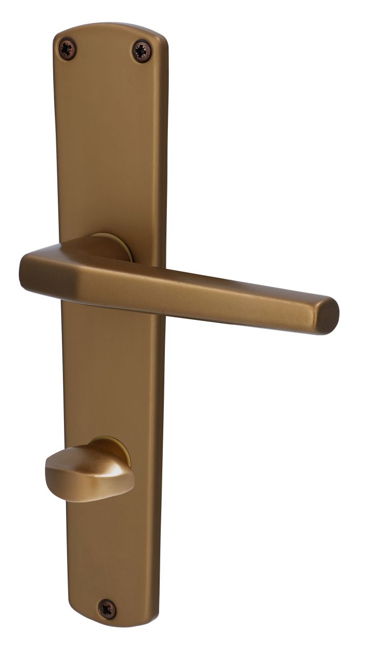 Alpertec WC-Langschildgarnitur Phil Aluminium F4 bronze abgerundet von Alpertec