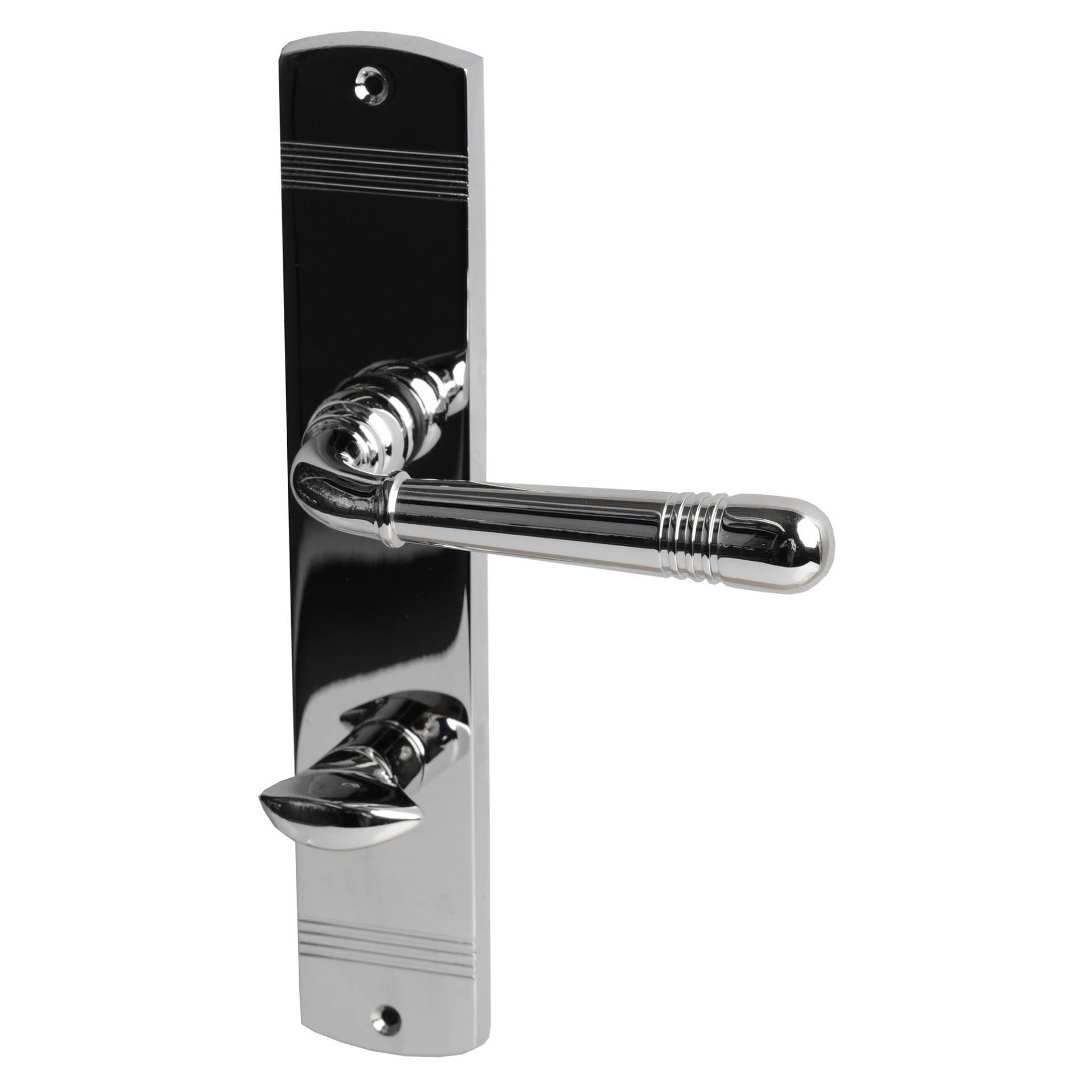 Alpertec Langschildgarnitur 'Sale' Messing Chromoptik poliert, für Bad/WC von Alpertec