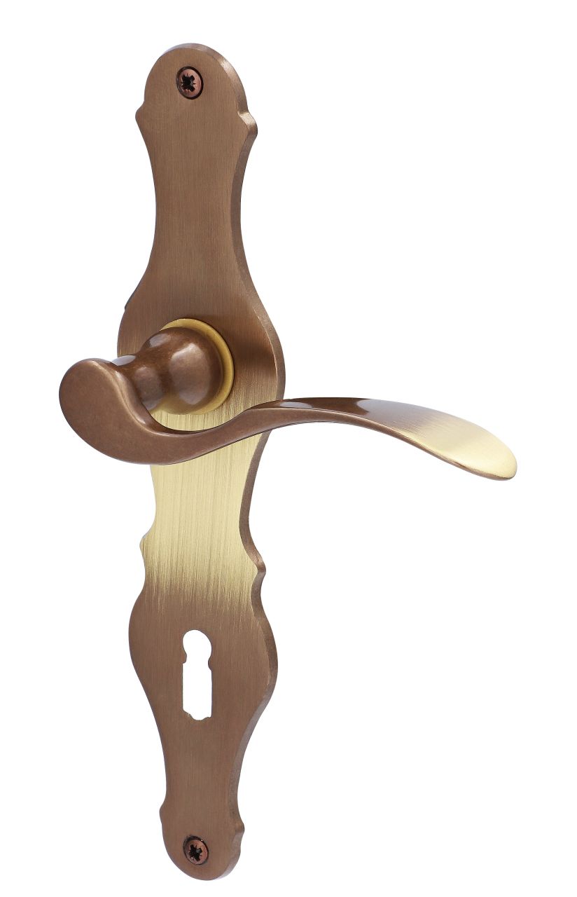 Alpertec BB-Langschildgarnitur Susan Messing bronze verschnörkelt von Alpertec