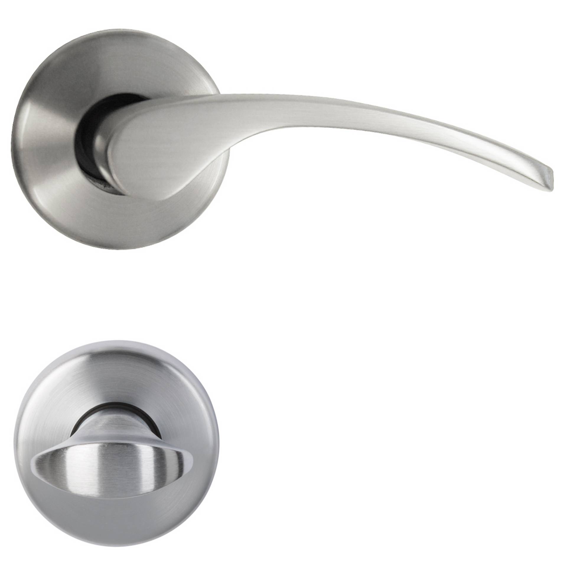 Alpertec Rosettengarnitur 'Amos' Messing edelstahlfarben satiniert, für Bad/WC von Alpertec