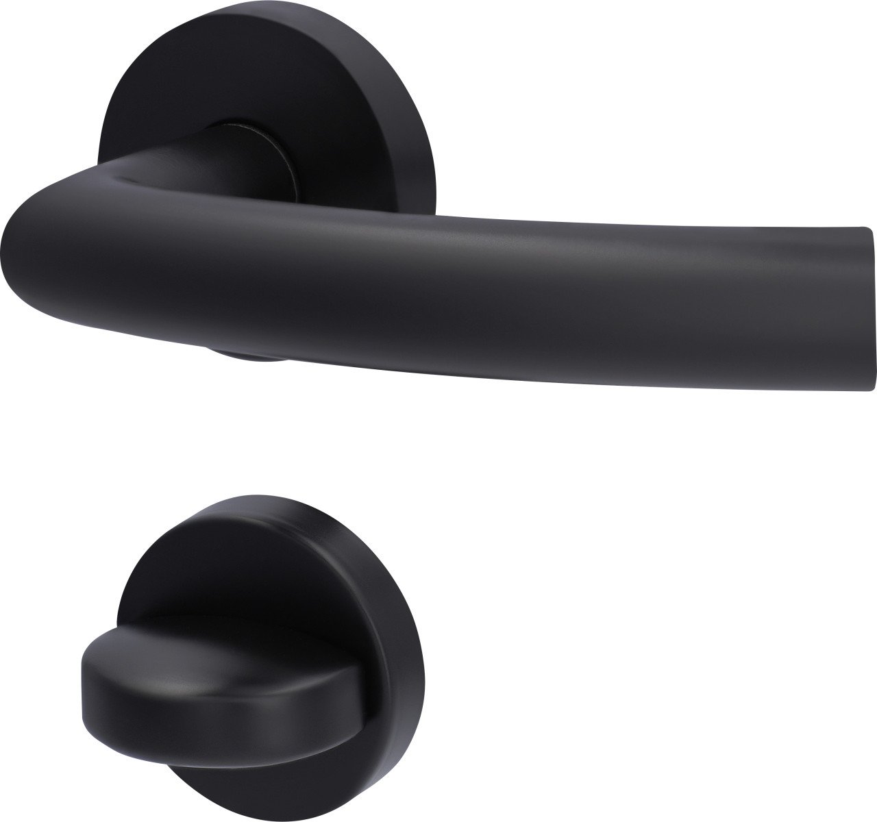 Alpertec Rosettengarnitur Fair II Edelstahl schwarz Ø 5,2 cm mit Sperrriegel von Alpertec