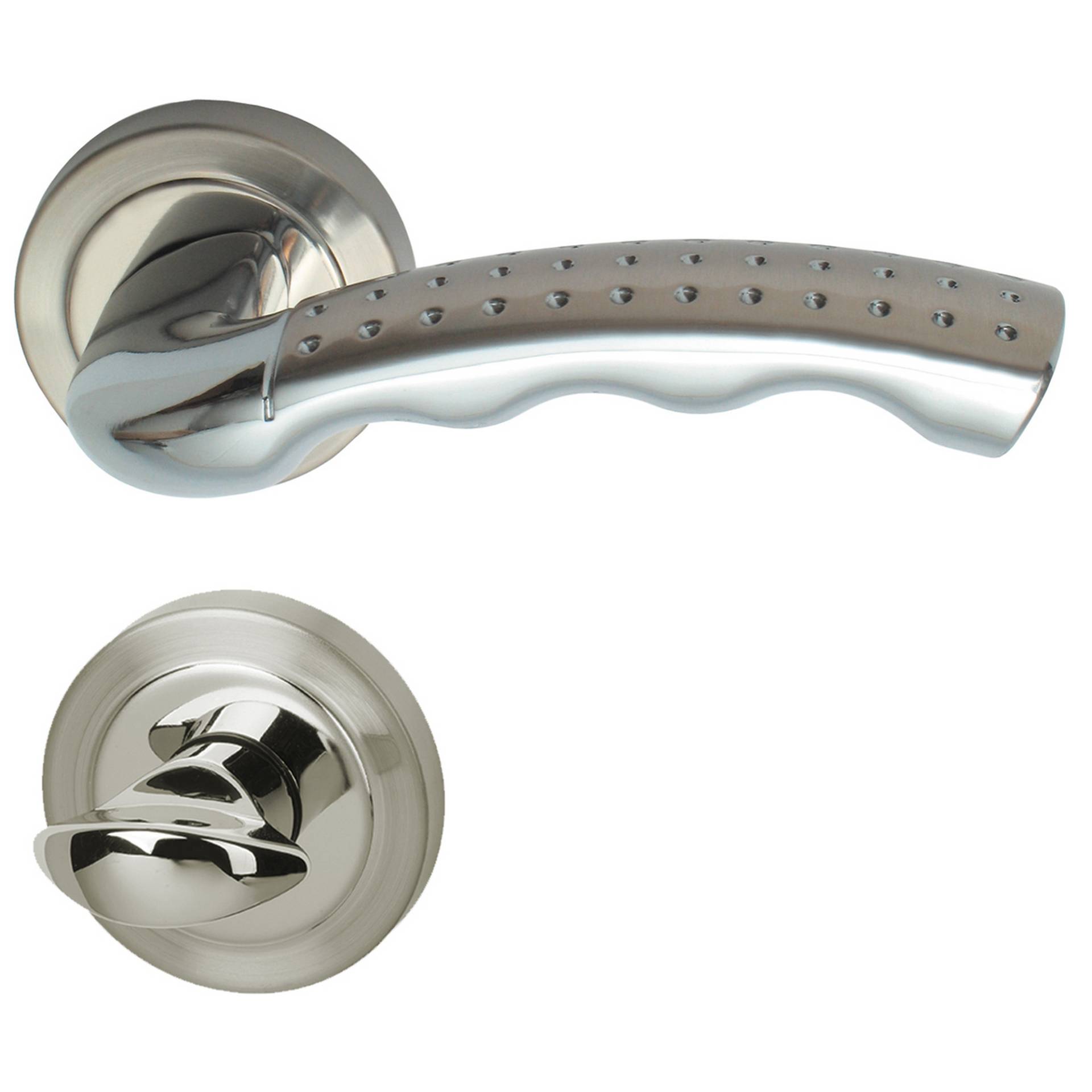 Alpertec Rosettengarnitur 'Gloria Point' Messing chromfarben, für Bad/WC von Alpertec