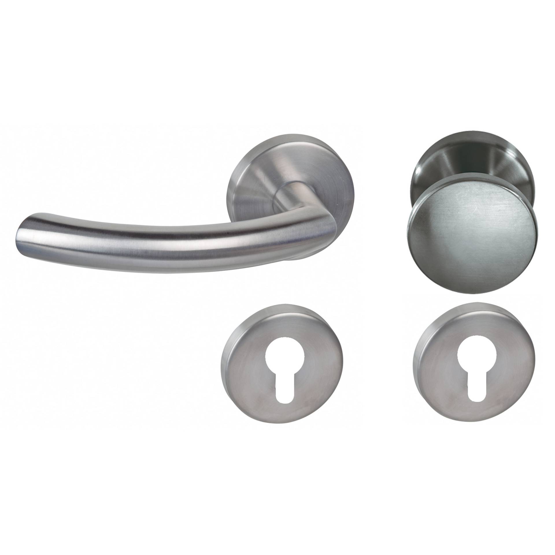 Alpertec Rosettengarnitur 'Jillian' PZ, Edelstahl satiniert, links von Alpertec