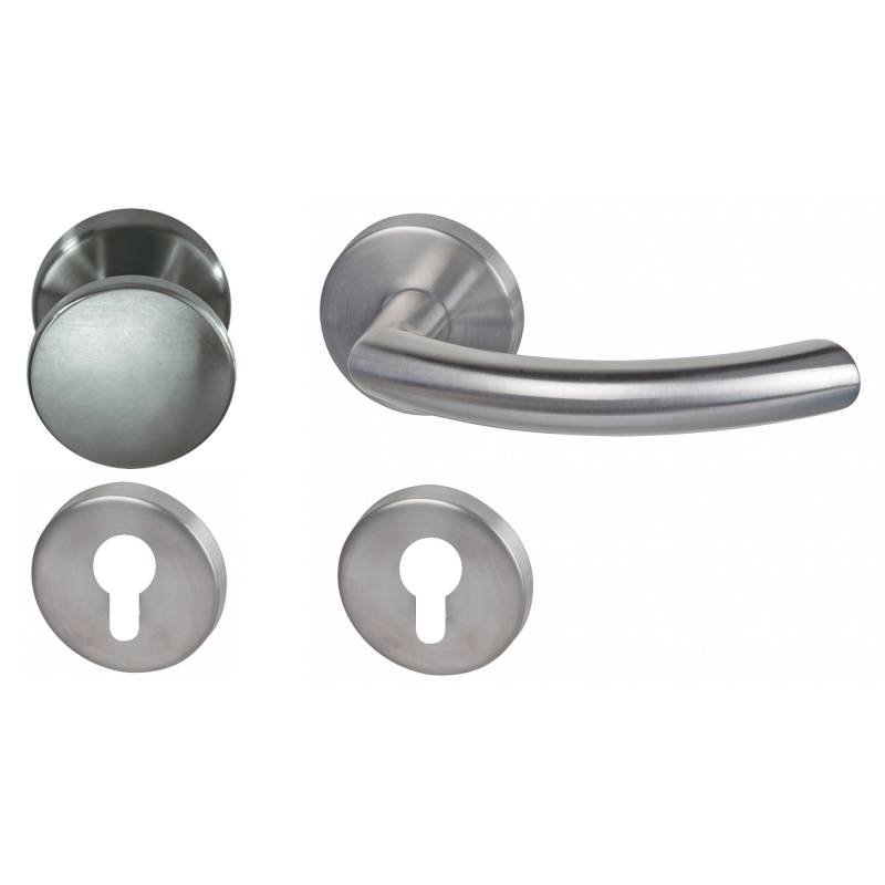 Alpertec Rosettengarnitur 'Jillian' PZ, Edelstahl satiniert, rechts Alpertec Rosettengarnitur 'Jillian' PZ, Edelstahl satiniert, rechts von Alpertec