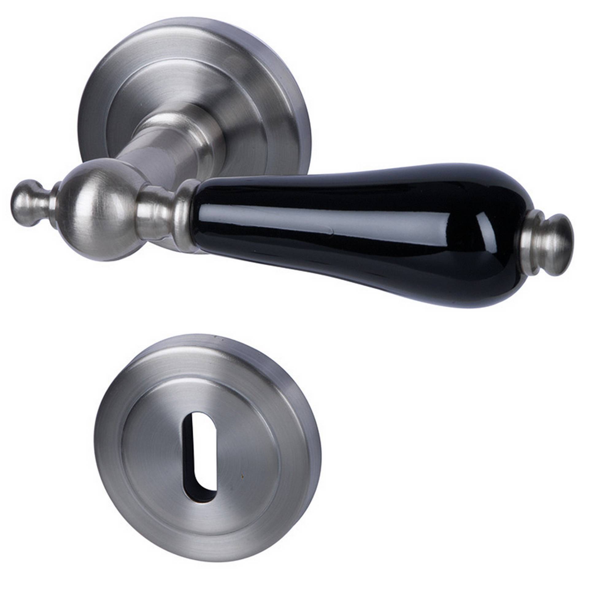 Alpertec Rosettengarnitur 'Neptun' BB satiniert Keramik schwarz von Alpertec