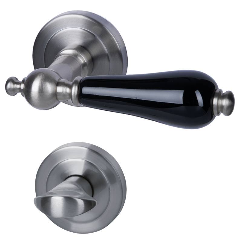 Alpertec Rosettengarnitur 'Neptun' für Bad/WC satiniert Keramik schwarz Alpertec Rosettengarnitur 'Neptun' für Bad/WC satiniert Keramik schwarz von Alpertec