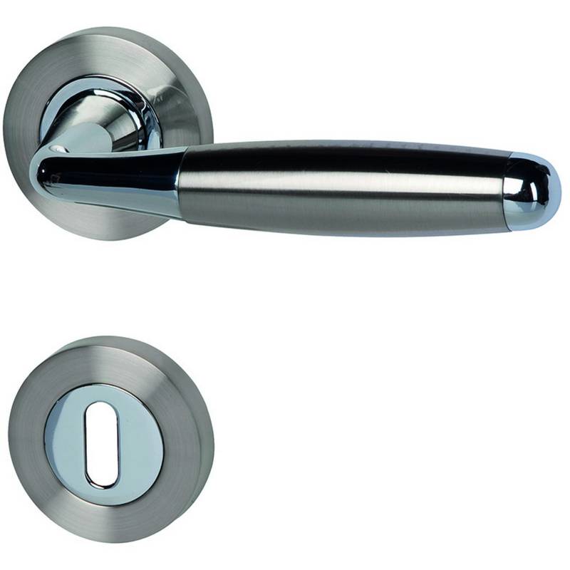 Alpertec Rosettengarnitur 'Solid 8' BB, Edelstahl poliert/satiniert von Alpertec