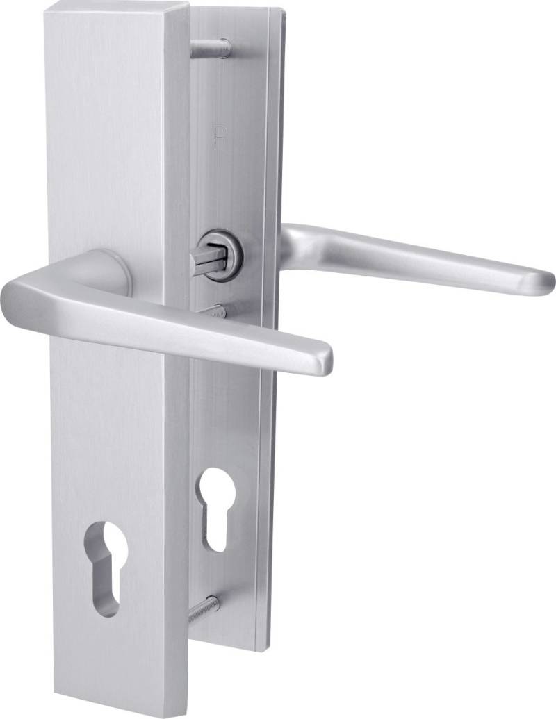 Alpertec Schutzbeschlag Tira Drücker/Drücker Aluminium silber 72 mm von Alpertec