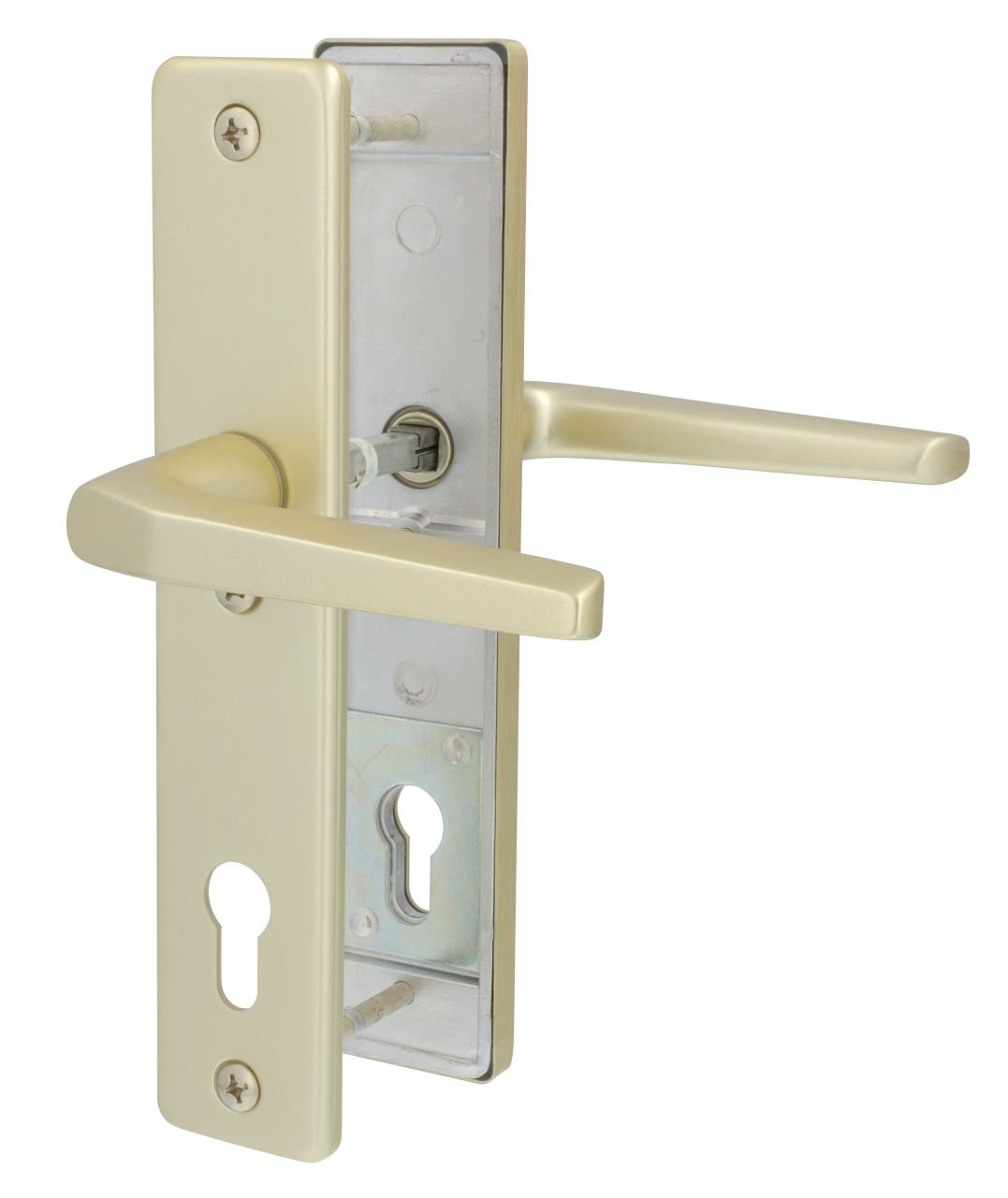 Alpertec Schutzbeschlag Tira Drücker/Drücker Aluminium neusilber 92 mm von Alpertec