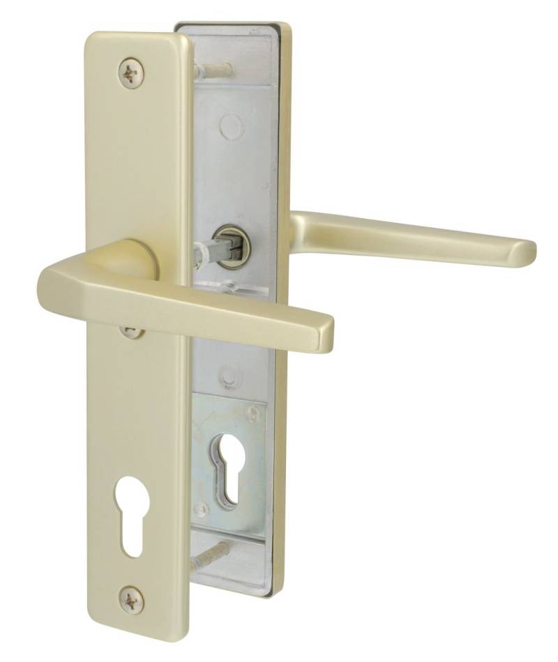 Alpertec Schutzbeschlag Tira Drücker/Drücker Aluminium neusilber 92 mm von Alpertec