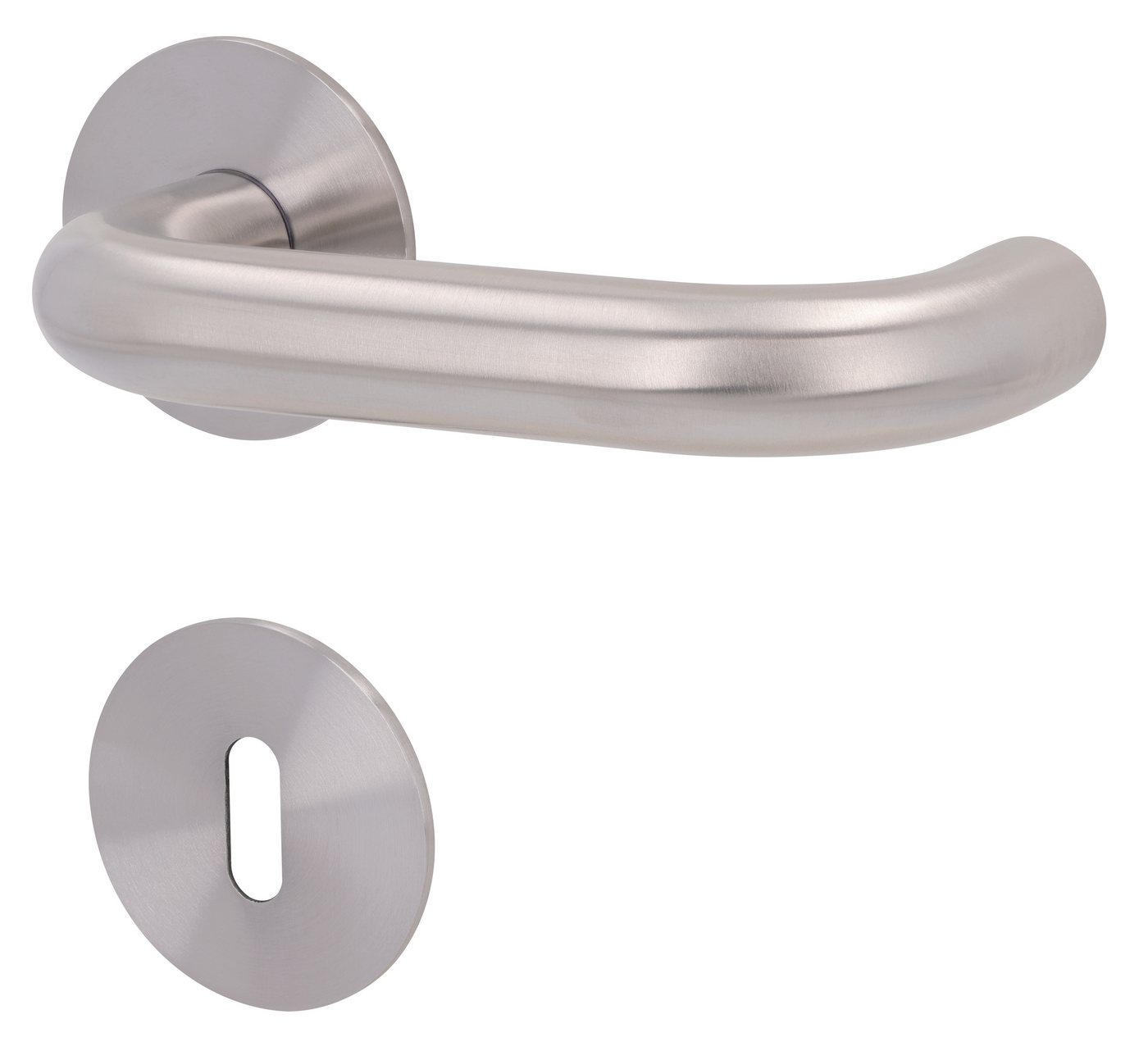 Alpertec Türgriff Jena Rosettengarnitur, Türklinke Magnettechnik, Drücker außen, Set für 1 Tür, Edelstahl satiniert Alpertec Türgriff Jena Rosettengarnitur, Türklinke Magnettechnik, Drücker außen, Set für 1 Tür, Edelstahl satiniert von Alpertec