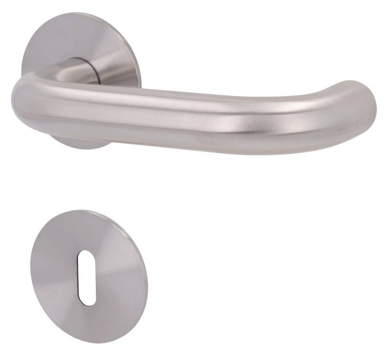 Alpertec Türgriff Jena Rosettengarnitur, Türklinke Magnettechnik, Drücker außen, Set für 1 Tür, Edelstahl satiniert Alpertec Türgriff Jena Rosettengarnitur, Türklinke Magnettechnik, Drücker außen, Set für 1 Tür, Edelstahl satiniert von Alpertec