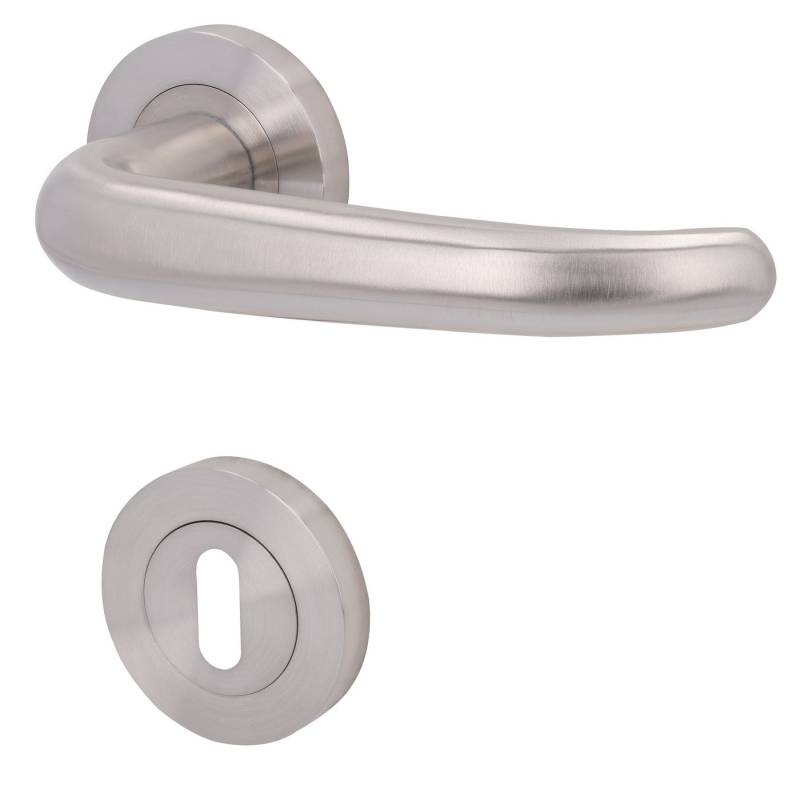 Alpertec Türgriff New Orleans Rosettengarnitur Türklinke, Drücker außen, Packung, Komplettset, Edelstahl Alpertec Türgriff New Orleans Rosettengarnitur Türklinke, Drücker außen, Packung, Komplettset, Edelstahl von Alpertec