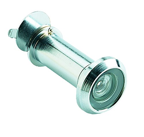 Alpertec Türspion mit VERSCHLUSSKAPPE in Messing chrom, OPTIK 180 grad für alle Wohnungseingangstüren geeignet Drückergarnitur Türdrücker Türbeschläge, 36040150K1 von Alpertec