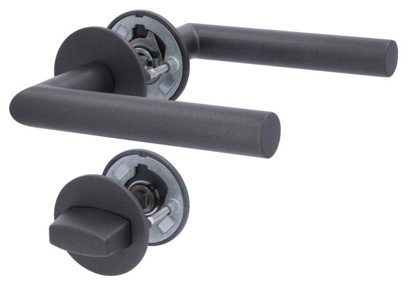 Alpertec WC-Rosettengarnitur Fair I Flat Magnet Edelstahl kaschmirgrau rund von Alpertec