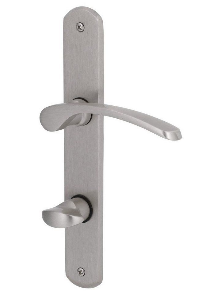 Alpertec Drückergarnitur Alpertec WC-Langschildgarnitur Amos Messing silber von Alpertec