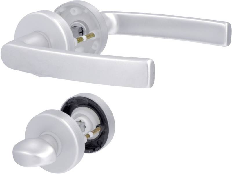 Alpertec Zimmertür Alpertec WC-Rosettengarnitur Vanda Aluminium von Alpertec