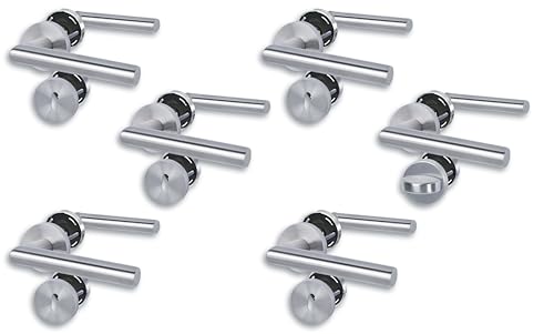 Rosettengarnitur I Türbeschlag im 6er Set, Edelstahl satiniert für 5 Zimmertüren mit Buntbartlochung und 1 Bad-WC-Tür, Cliprosette Ø52mm, Türklinke, Türgriff Rosettengarnitur I Türbeschlag im 6er Set, Edelstahl satiniert für 5 Zimmertüren mit Buntbartlochung und 1 Bad-WC-Tür, Cliprosette Ø52mm, Türklinke, Türgriff von Alpertec