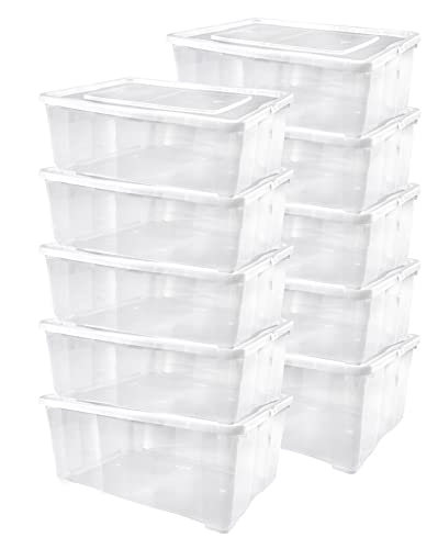 10 er Set Alpfa Schuhboxen je 1,7 Liter Inhalt - transparent mit Deckel - stapelbar 19x14x9 cm von Alpfa