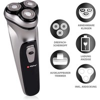 Alpina Herrenrasierer, 5 Watt, 3 Köpfe, Silber-Schwarz Alpina Herrenrasierer, 5 Watt, 3 Köpfe, Silber-Schwarz von Alpfa