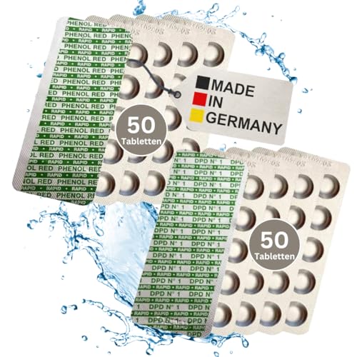 ALPHFA 100 Rapid Test-Tabletten für Schütteltester - 50x pH-Wert Phenol Red - 50x DPD1 freies Chlor – Wassertester Pooltester - Haltbarkeit 10 Jahre von AlphFa