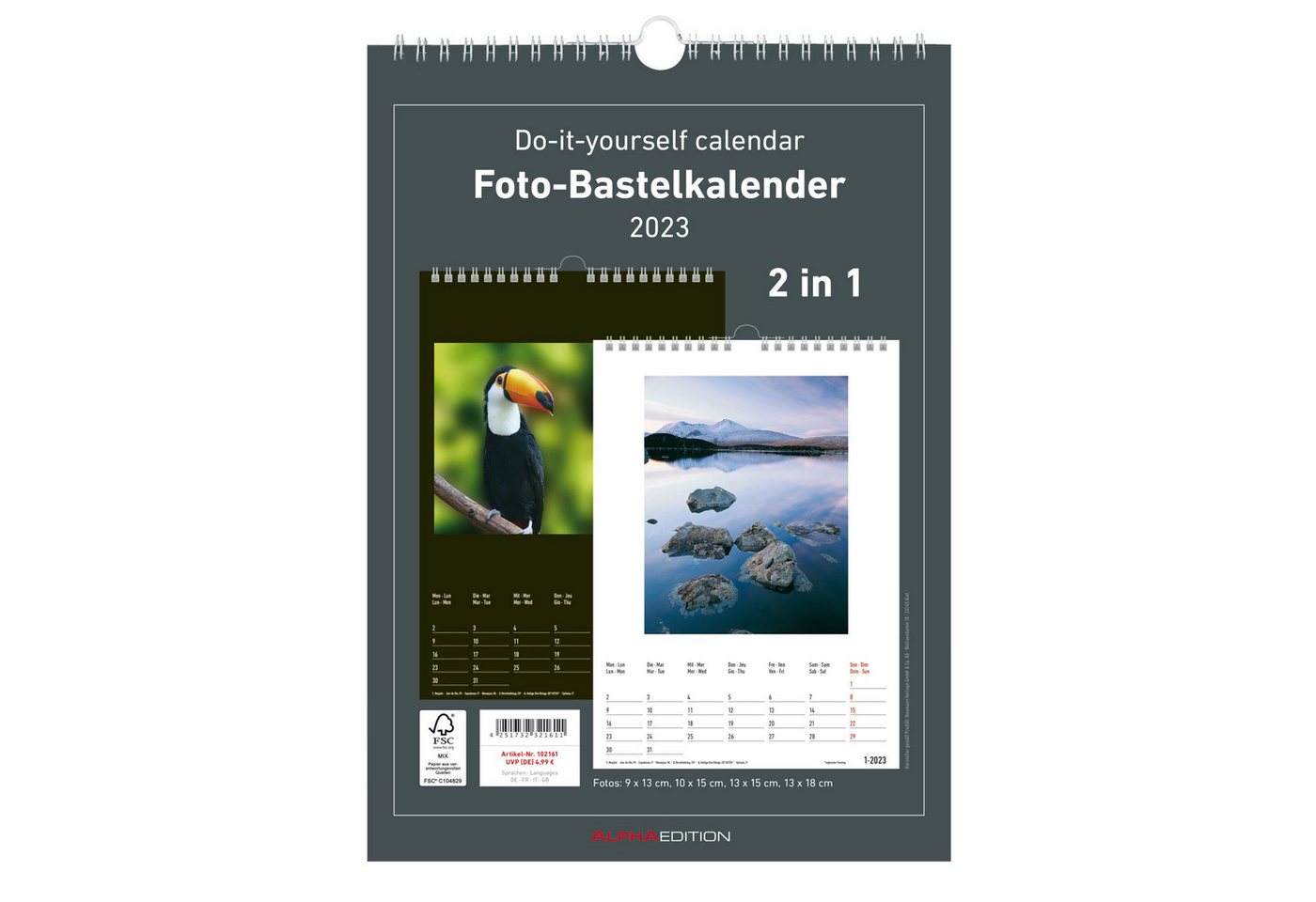 Alpha Edition Kalender zum Selbstbasteln Foto-Bastelkalender Do-it Yourself - 21 x 297 cm 2 in 1 schwarz/weiß Alpha Edition Kalender zum Selbstbasteln Foto-Bastelkalender Do-it Yourself - 21 x 297 cm 2 in 1 schwarz/weiß von Alpha Edition
