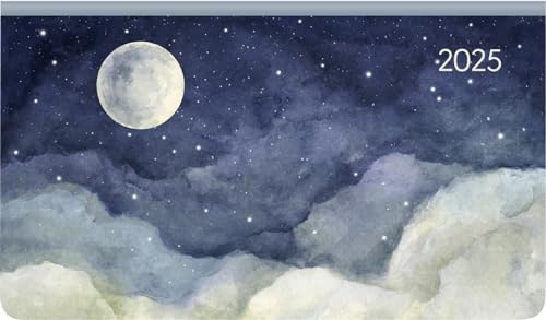 Alpha Edition - Ladytimer Pad Moon 2025 Taschenkalender, 15,6x9cm, Kalender mit 128 Seiten, im praktischen Querformat mit einem Info- und Adressteil und viel Platz für Notizen von Alpha Edition