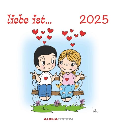 Alpha Edition - liebe ist...2025 Postkartenkalender, 16x17cm, Wandkalender mit Postkarten zum Heraustrennen, mit Aufsteller und deutschem Kalendarium von Alpha Edition