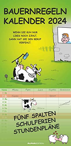 Bauernregeln 2024 Familienplaner - Familien-Timer - Termin-Planer - Kinder-Kalender - Familien-Kalender - 22x45 von Alpha Edition