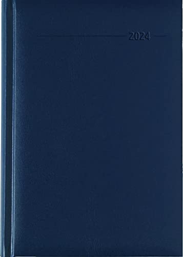 Buchkalender Balacron blau 2024 - Büro-Kalender A5 - Cheftimer - 1 Tag 1 Seite - 352 Seiten - Balacron-Einband - Alpha Edition von Alpha Edition