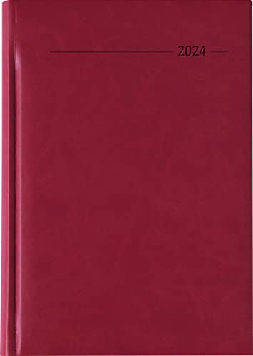 Buchkalender Tucson rot 2024 - Büro-Kalender A5 - Cheftimer - 1 Tag 1 Seite - 352 Seiten - Tucson-Einband - Termin-Planer - Alpha Edition von Alpha Edition