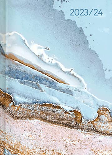 Campustimer Blue Marble - A6 Semester-Planer - Studenten-Kalender 2023/2024 - Notiz-Buch - Weekly - Marmor - Alpha Edition von Alpha Edition