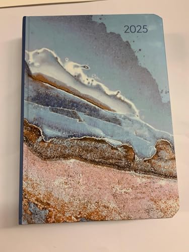 Alpha Edition - Mini-Buchkalender Style Marble 2025 Taschenkalender, 10,7x15,2cm, Kalender mit 352 Seiten, Mondphasen, Bucket List, viel Platz für Notizen und internationales Kalendarium von Alpha Edition