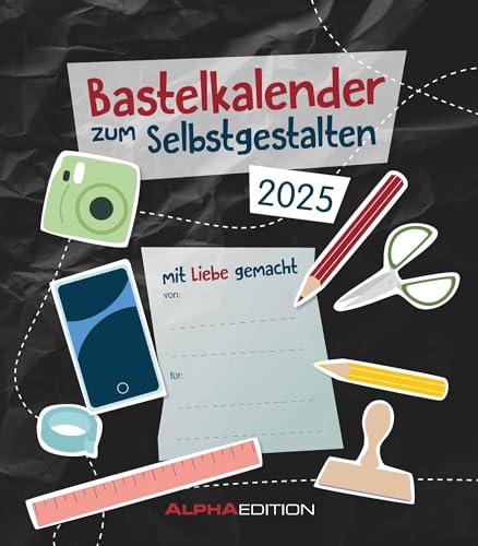Alpha Edition - Do-it Yourself schwarz 2025, 21x24cm, Bastelkalender mit Seiten aus hochwertigem Bastelkarton, gestaltbares Titelblatt mit Jahreszahl, internationales Kalendarium Alpha Edition - Do-it Yourself schwarz 2025, 21x24cm, Bastelkalender mit Seiten aus hochwertigem Bastelkarton, gestaltbares Titelblatt mit Jahreszahl, internationales Kalendarium von Alpha Edition