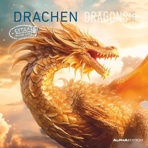 Drachen 2025 - Broschürenkalender 30x30 cm (30x60 geöffnet) - Kalender mit Platz für Notizen - Dragons - Bildkalender - Planer von Alpha Edition