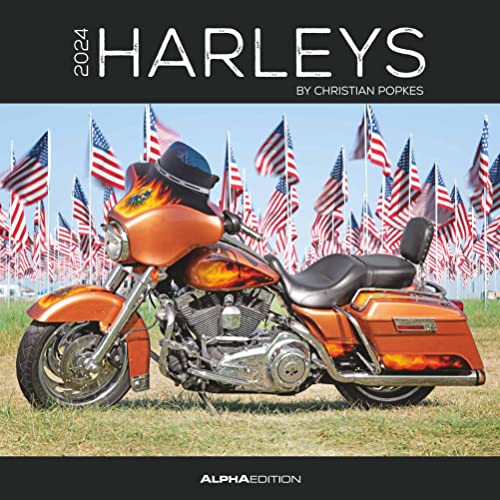 Harleys 2024 - Broschürenkalender 30x30 cm (30x60 geöffnet) - Kalender mit Platz für Notizen - Motorräder - Bildkalender - Wandplaner - Harley-Davidson von Alpha Edition