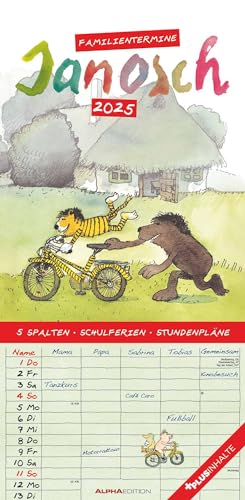 Alpha Edition - Janosch 2025 Familienplaner, 22x45cm, Kalender mit 5 Spalten für Termine, viel Platz für Notizmöglichkeiten, Mondphasen, Ferientermine DE/AT/CH und deutsches Kalendarium Alpha Edition - Janosch 2025 Familienplaner, 22x45cm, Kalender mit 5 Spalten für Termine, viel Platz für Notizmöglichkeiten, Mondphasen, Ferientermine DE/AT/CH und deutsches Kalendarium von Alpha Edition