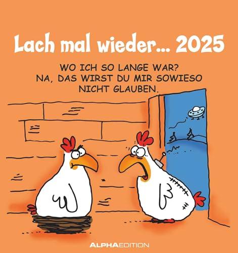 Alpha Edition - Lach mal wieder... 2025 Postkartenkalender, 16x17cm, Kalender mit Postkarten zum Heraustrennen, Monatsübersicht, zum Aufstellen oder Aufhängen und internationales Kalendarium von Alpha Edition