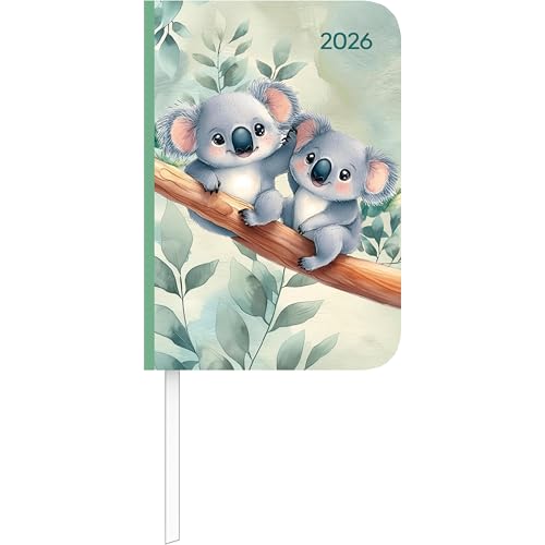 Lady Journal Mini Koala 2026 - Taschen-Kalender 8x11,5 cm - Muster - Weekly - 144 Seiten - Notiz-Buch - Alpha Edition von Alpha Edition