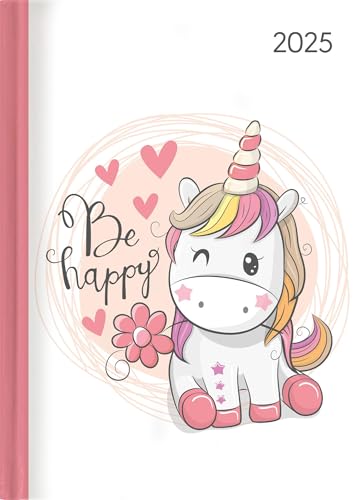 Alpha Edition - Ladytimer Unicorn 2025 Taschenkalender, 10,7x15,2cm, Kalender mit 192 Seiten, Notizmöglichkeiten nach jedem Tag, Bucket List, Mondphasen und internationales Kalendarium von Alpha Edition