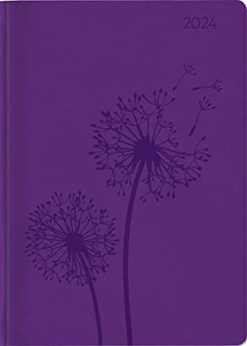 Ladytimer Deluxe Purple 2024 - Taschen-Kalender A6 (10,7x15,2 cm) - Tucson Einband - mit Motivprägung - Weekly - 128 Seiten - Alpha Edition von Alpha Edition