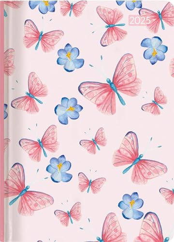 Ladytimer Grande Pastel Butterflies 2025 - Taschen-Kalender A5 (15x21 cm) - Schmetterlinge - Notiz-Buch - Weekly - 128 Seiten - Alpha Edition von Alpha Edition