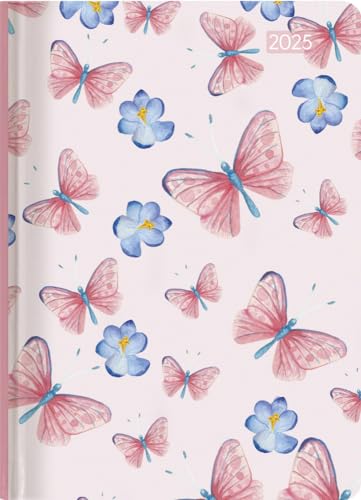 Alpha Edition - Ladytimer Grande Butterflies 2025 Taschenkalender, 15x21cm, Kalender mit 128 Seiten, Notizmöglichkeiten nach jedem Tag, Wochenübersicht auf 2 Seiten und internationales Kalendarium von Alpha Edition