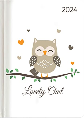 Ladytimer Lovely Owl 2024 - Eule - Taschenkalender A6 (10,7x15,2 cm) - Weekly - 192 Seiten - Notiz-Buch - Termin-Planer - Alpha Edition von Alpha Edition