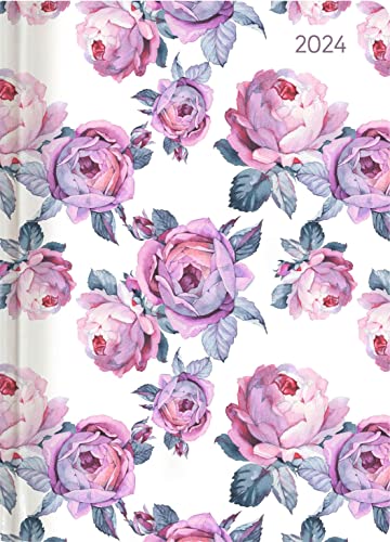 Ladytimer Midi Roses 2024 - Taschen-Kalender 12x17 cm - Rosen - mit Mattfolie - Notiz-Buch - Weekly - 192 Seiten - Alpha Edition von Alpha Edition