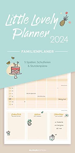 Little Lovely Planner 2024 Familienplaner - Familien-Timer - Termin-Planer - Kinder-Kalender - Familien-Kalender - 22x45 von Alpha Edition